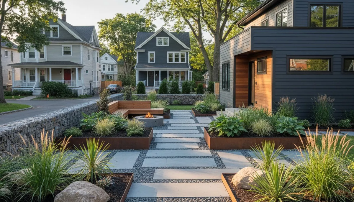 Boston MA landscaping crew providing professional lawn care and landscape maintenance services
